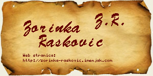 Zorinka Rašković vizit kartica